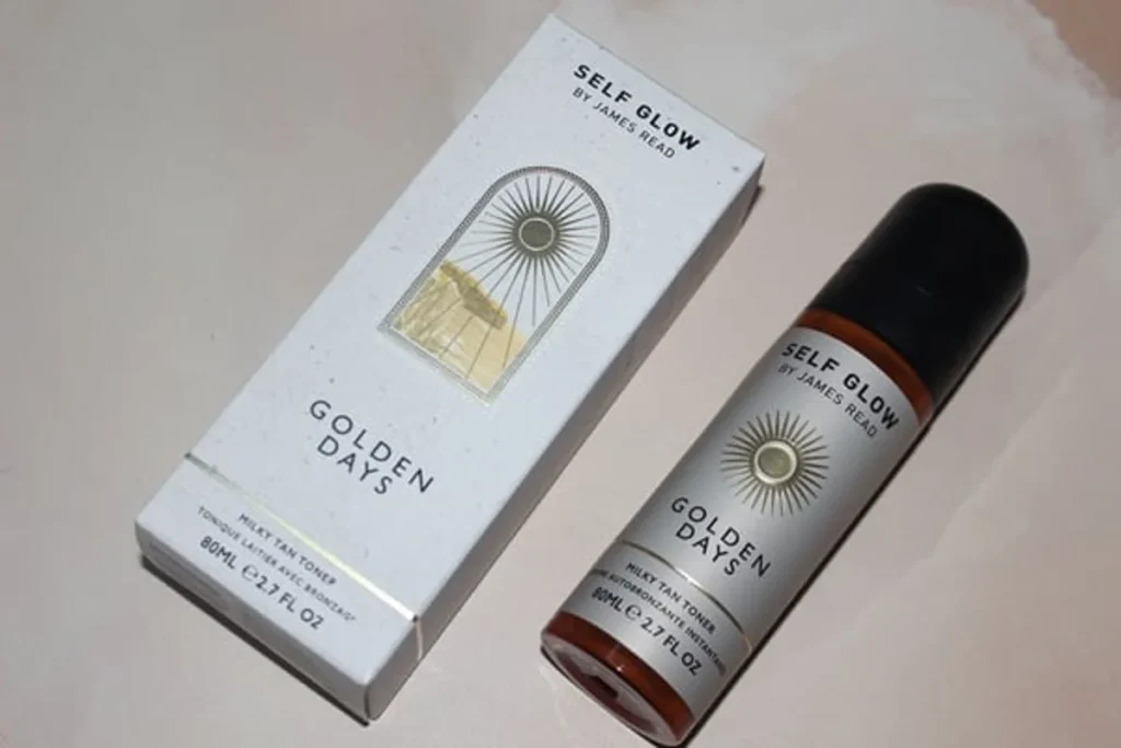 Milky Tan Toner bottle beside its retail box