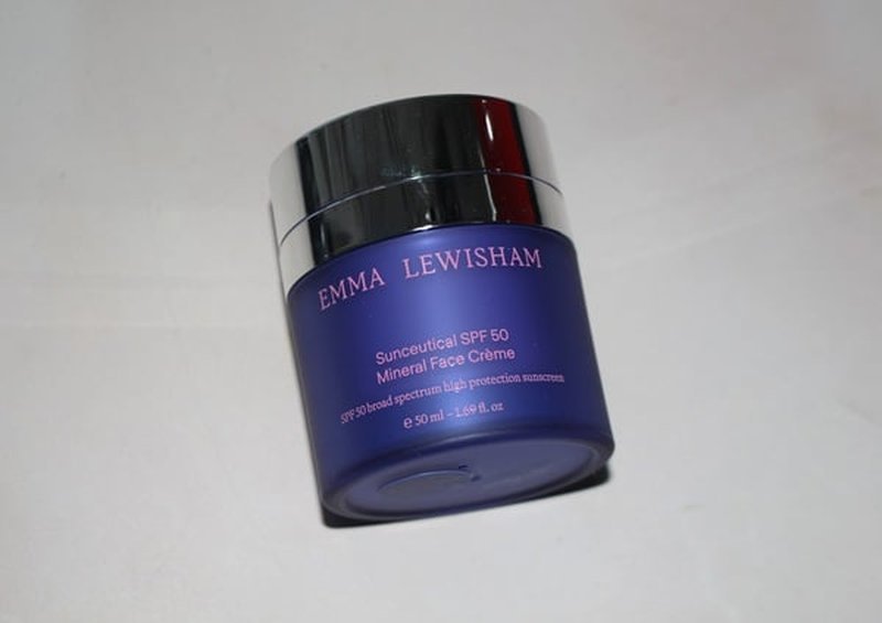 Emma Lewisham Sunceutical SPF 50 mineral face crème jar