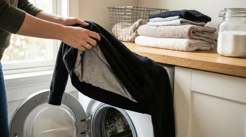 Washing clothes inside out in a washing machine