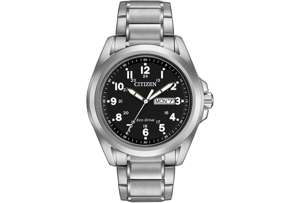 Citizen Eco Drive Weekender Garrison field watch with black dial