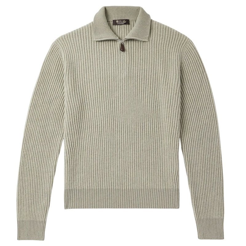 Loro Piana cashmere sweater with visible neck label