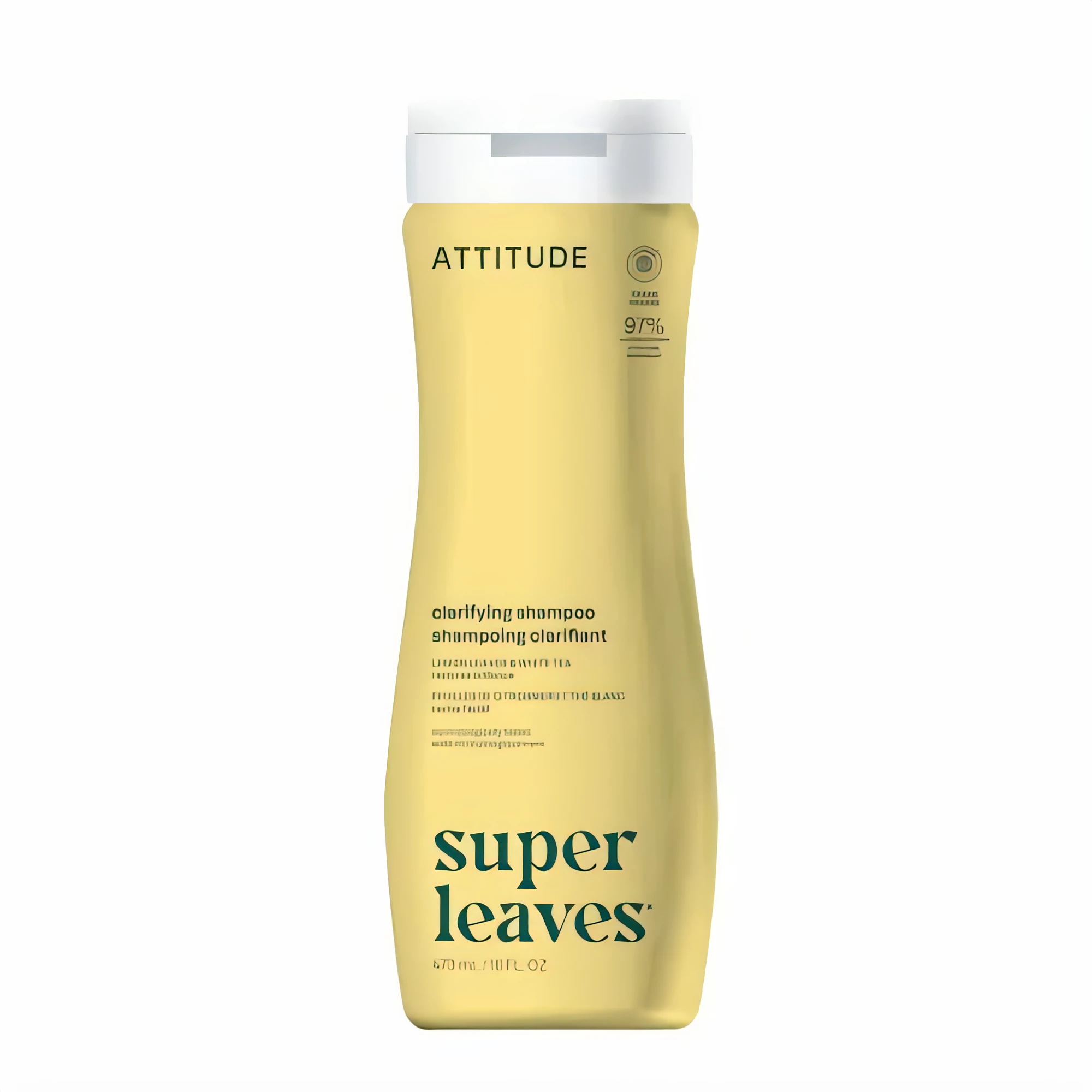 ATTITUDE clarifying shampoo bottle on white studio background